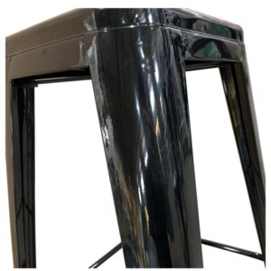 Σκαμπό Bar ArteLibre Βιομηχανικού Τύπου Vintage SILANO Μαύρο Μέταλλο 42x42x76cm - Image 4