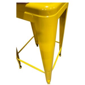 Σκαμπό Bar ArteLibre Βιομηχανικού Τύπου Vintage SILANO Κίτρινο Μέταλλο 42x42x76cm - Image 4