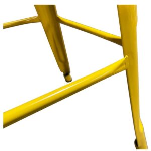 Σκαμπό Bar ArteLibre Βιομηχανικού Τύπου Vintage SILANO Κίτρινο Μέταλλο 42x42x76cm - Image 6
