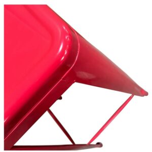 Σκαμπό Bar ArteLibre Βιομηχανικού Τύπου Vintage SILANO Κόκκινο Μέταλλο 42x42x76cm - Image 4