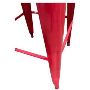 Σκαμπό Bar ArteLibre Βιομηχανικού Τύπου Vintage SILANO Κόκκινο Μέταλλο 42x42x76cm - Image 5