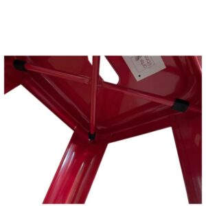 Σκαμπό Bar ArteLibre Βιομηχανικού Τύπου Vintage SILANO Κόκκινο Μέταλλο 42x42x76cm - Image 6