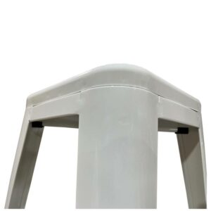 Σκαμπό Bar ArteLibre Βιομηχανικού Τύπου Vintage SILANO Λευκό Μέταλλο 42x42x76cm - Image 5