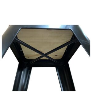 Σκαμπό Bar ArteLibre Βιομηχανικού Τύπου Vintage SILANO II Μαύρο Ματ/Καφέ Μέταλλο/Ξύλο 42x42x76cm - Image 4