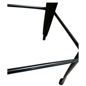 Σκαμπό Bar ArteLibre Βιομηχανικού Τύπου Vintage SILANO II Μαύρο Ματ/Καφέ Μέταλλο/Ξύλο 42x42x76cm - Image 5