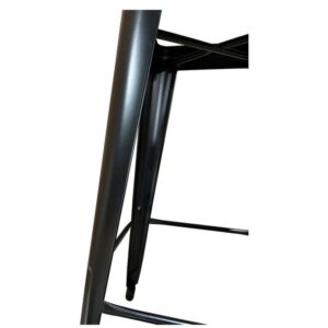 Σκαμπό Bar ArteLibre Βιομηχανικού Τύπου Vintage SILANO II Μαύρο Ματ/Καφέ Μέταλλο/Ξύλο 42x42x76cm - Image 6