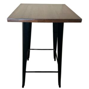 Τραπέζι Bar ArteLibre Βιομηχανικού Τύπου Vintage ARTEKTO Μαύρο/Καφέ Μέταλλο/Ξύλο 60x60x103cm - Image 2