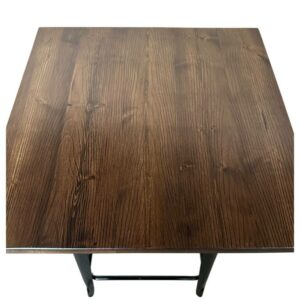 Τραπέζι Bar ArteLibre Βιομηχανικού Τύπου Vintage ARTEKTO Μαύρο/Καφέ Μέταλλο/Ξύλο 60x60x103cm - Image 4