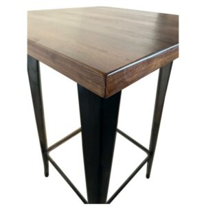 Τραπέζι Bar ArteLibre Βιομηχανικού Τύπου Vintage ARTEKTO Μαύρο/Καφέ Μέταλλο/Ξύλο 60x60x103cm - Image 5