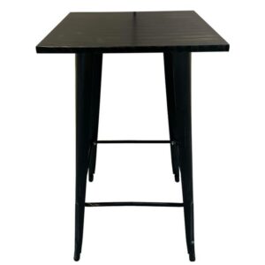 Τραπέζι Bar ArteLibre Βιομηχανικού Τύπου Vintage ARTEKTO Μαύρο Αντικέ Μέταλλο/Ξύλο 60x60x103cm - Image 2