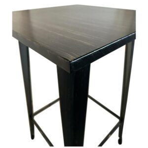 Τραπέζι Bar ArteLibre Βιομηχανικού Τύπου Vintage ARTEKTO Μαύρο Αντικέ Μέταλλο/Ξύλο 60x60x103cm - Image 4