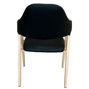 Καρέκλα Τραπεζαρίας ArteLibre SOLANA Μαύρο/Φυσικό PU/Μέταλλο 51x51x81cm - Image 4