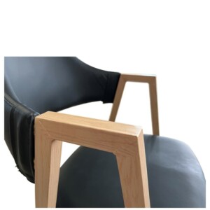 Καρέκλα Τραπεζαρίας ArteLibre SOLANA Μαύρο/Φυσικό PU/Μέταλλο 51x51x81cm - Image 6