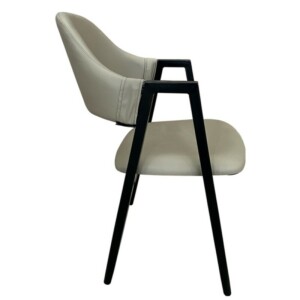 Καρέκλα Τραπεζαρίας ArteLibre SOLANA Cappuccino/Μαύρο PU/Μέταλλο 51x51x81cm - Image 3