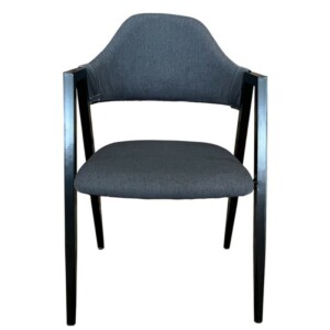 Καρέκλα Τραπεζαρίας ArteLibre SOLANA Γκρι/Μαύρο Ύφασμα/Μέταλλο 51x51x81cm - Image 2