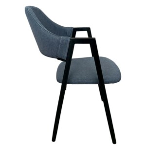 Καρέκλα Τραπεζαρίας ArteLibre SOLANA Γκρι/Μαύρο Ύφασμα/Μέταλλο 51x51x81cm - Image 3