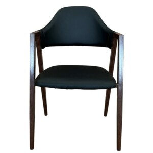 Καρέκλα Τραπεζαρίας ArteLibre SOLANA Μαύρο/Καρυδί PU/Μέταλλο 51x51x81cm - Image 2