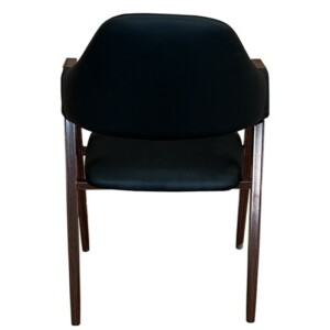 Καρέκλα Τραπεζαρίας ArteLibre SOLANA Μαύρο/Καρυδί PU/Μέταλλο 51x51x81cm - Image 4