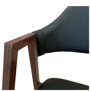 Καρέκλα Τραπεζαρίας ArteLibre SOLANA Μαύρο/Καρυδί PU/Μέταλλο 51x51x81cm - Image 6