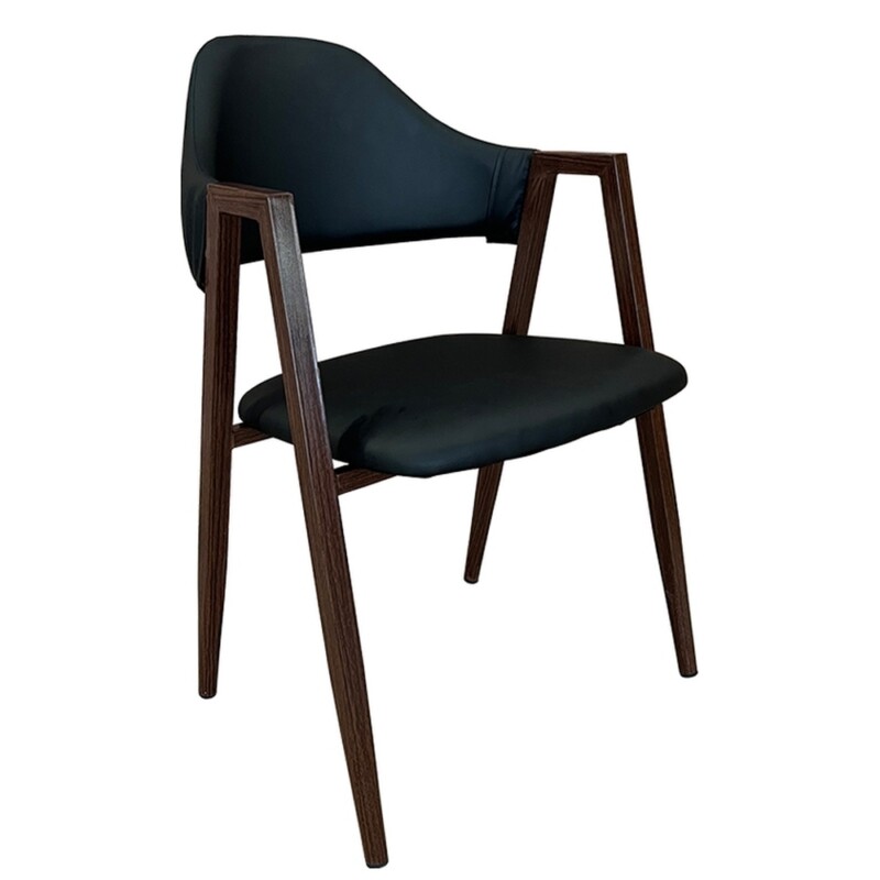 Καρέκλα Τραπεζαρίας ArteLibre SOLANA Μαύρο/Καρυδί PU/Μέταλλο 51x51x81cm Καρέκλα Τραπεζαρίας ArteLibre SOLANA Μαύρο/Καρυδί PU/Μέταλλο 51x51x81cm