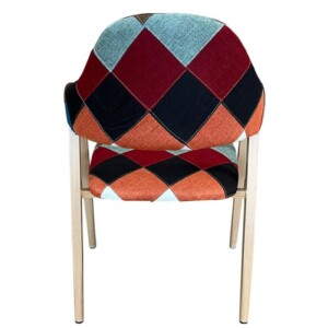 Καρέκλα Τραπεζαρίας ArteLibre SOLANA Patchwork Ύφασμα/Μέταλλο 51x51x81cm - Image 4