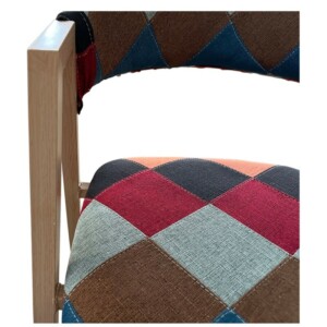 Καρέκλα Τραπεζαρίας ArteLibre SOLANA Patchwork Ύφασμα/Μέταλλο 51x51x81cm - Image 8