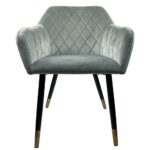 Σετ 2 τεμαχιών Καρέκλα Τραπεζαρίας ArteLibre ESPERANZA Γκρι/Μαύρο Βελούδο/Μέταλλο 56x60x81cm - Image 12