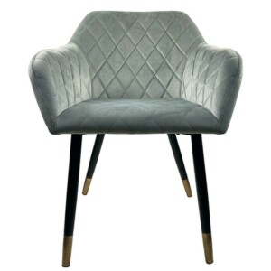 Καρέκλα Τραπεζαρίας ArteLibre ESPERANZA Γκρι/Μαύρο Βελούδο/Μέταλλο 56x60x81cm - Image 12