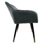 Σετ 2 τεμαχιών Καρέκλα Τραπεζαρίας ArteLibre ESPERANZA Γκρι/Μαύρο Βελούδο/Μέταλλο 56x60x81cm - Image 13