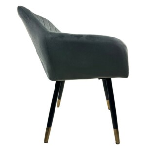 Καρέκλα Τραπεζαρίας ArteLibre ESPERANZA Γκρι/Μαύρο Βελούδο/Μέταλλο 56x60x81cm - Image 13