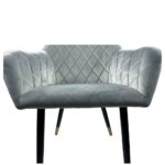 Σετ 2 τεμαχιών Καρέκλα Τραπεζαρίας ArteLibre ESPERANZA Γκρι/Μαύρο Βελούδο/Μέταλλο 56x60x81cm - Image 19