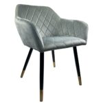 Καρέκλα Τραπεζαρίας ArteLibre ESPERANZA Γκρι/Μαύρο Βελούδο/Μέταλλο 56x60x81cm