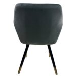 Σετ 2 τεμαχιών Καρέκλα Τραπεζαρίας ArteLibre ESPERANZA Γκρι/Μαύρο Βελούδο/Μέταλλο 56x60x81cm - Image 5