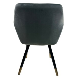 Καρέκλα Τραπεζαρίας ArteLibre ESPERANZA Γκρι/Μαύρο Βελούδο/Μέταλλο 56x60x81cm - Image 5