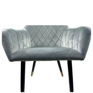 Καρέκλα Τραπεζαρίας ArteLibre ESPERANZA Γκρι/Μαύρο Βελούδο/Μέταλλο 56x60x81cm - Image 10