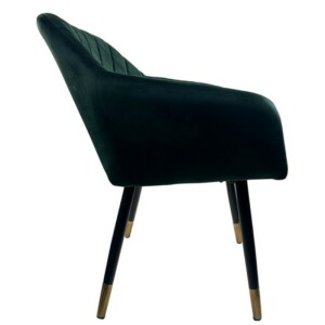 Καρέκλα Τραπεζαρίας ArteLibre ESPERANZA Πράσινο/Μαύρο Βελούδο/Μέταλλο 56x60x81cm - Image 3