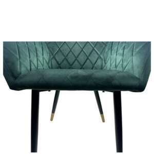 Καρέκλα Τραπεζαρίας ArteLibre ESPERANZA Πράσινο/Μαύρο Βελούδο/Μέταλλο 56x60x81cm - Image 5
