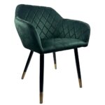 Καρέκλα Τραπεζαρίας ArteLibre ESPERANZA Πράσινο/Μαύρο Βελούδο/Μέταλλο 56x60x81cm