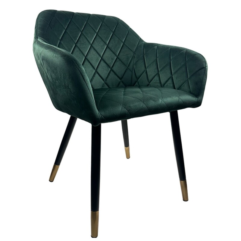 Καρέκλα Τραπεζαρίας ArteLibre ESPERANZA Πράσινο/Μαύρο Βελούδο/Μέταλλο 56x60x81cm Καρέκλα Τραπεζαρίας ArteLibre ESPERANZA Πράσινο/Μαύρο Βελούδο/Μέταλλο 56x60x81cm