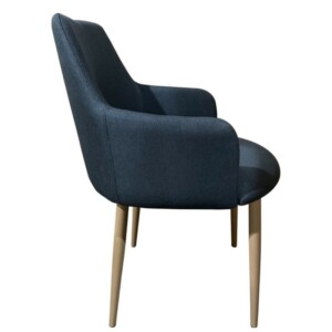 Καρέκλα Τραπεζαρίας ArteLibre LUZIA Γκρι/Φυσικό Ύφασμα/Μέταλλο 57x60x78cm - Image 3