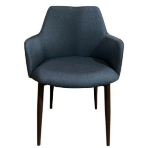 Καρέκλα Τραπεζαρίας ArteLibre LUZIA Γκρι/Καρυδί Ύφασμα/Μέταλλο 57x60x78cm - Image 2