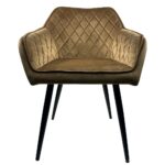 Σετ 2 τεμαχιών Καρέκλα Τραπεζαρίας ArteLibre FLORENCIA Cappuccino/Μαύρο Βελούδο/Μέταλλο 56x60x81cm - Image 2