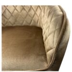 Σετ 2 τεμαχιών Καρέκλα Τραπεζαρίας ArteLibre FLORENCIA Cappuccino/Μαύρο Βελούδο/Μέταλλο 56x60x81cm - Image 6