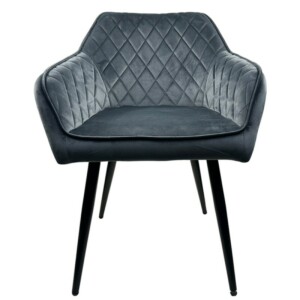 Καρέκλα Τραπεζαρίας ArteLibre FLORENCIA Γκρι/Μαύρο Βελούδο/Μέταλλο 56x60x81cm - Image 11