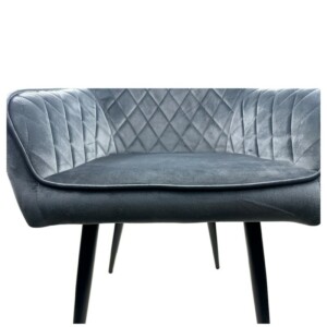 Καρέκλα Τραπεζαρίας ArteLibre FLORENCIA Γκρι/Μαύρο Βελούδο/Μέταλλο 56x60x81cm - Image 6