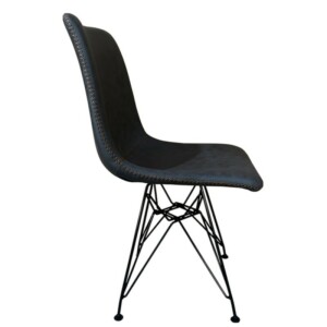 Καρέκλα Τραπεζαρίας ArteLibre SELVA Γκρι/Μαύρο PU/Μέταλλο 43x57x81cm - Image 3