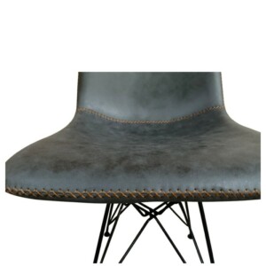 Καρέκλα Τραπεζαρίας ArteLibre SELVA Γκρι/Μαύρο PU/Μέταλλο 43x57x81cm - Image 5