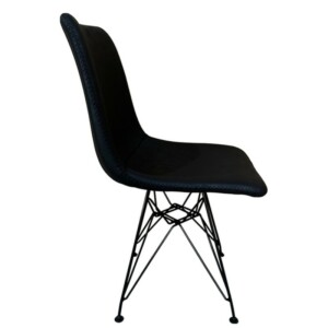 Καρέκλα Τραπεζαρίας ArteLibre SELVA Vintage Μαύρο PU/Μέταλλο 43x57x81cm - Image 3