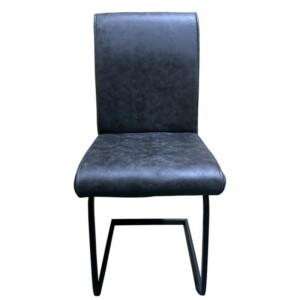 Καρέκλα Τραπεζαρίας ArteLibre ESTRELLA Γκρι/Μαύρο PU/Μέταλλο 43x56x95cm - Image 2