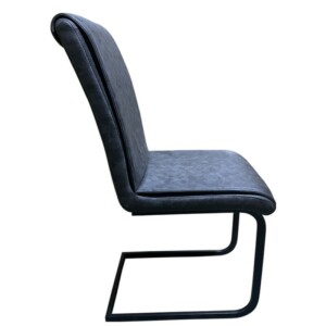 Καρέκλα Τραπεζαρίας ArteLibre ESTRELLA Γκρι/Μαύρο PU/Μέταλλο 43x56x95cm - Image 3